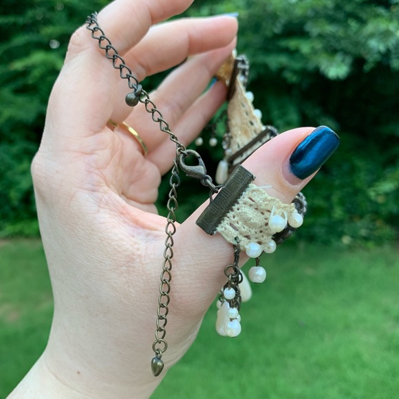 Crystal and Pearl Drape Arm Band - Picture 8 of 9